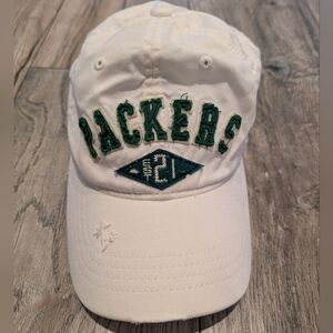 REEBOK NFL Green Bay Packers Fitted Gridiron Classic Baseball Cap Retro One Size